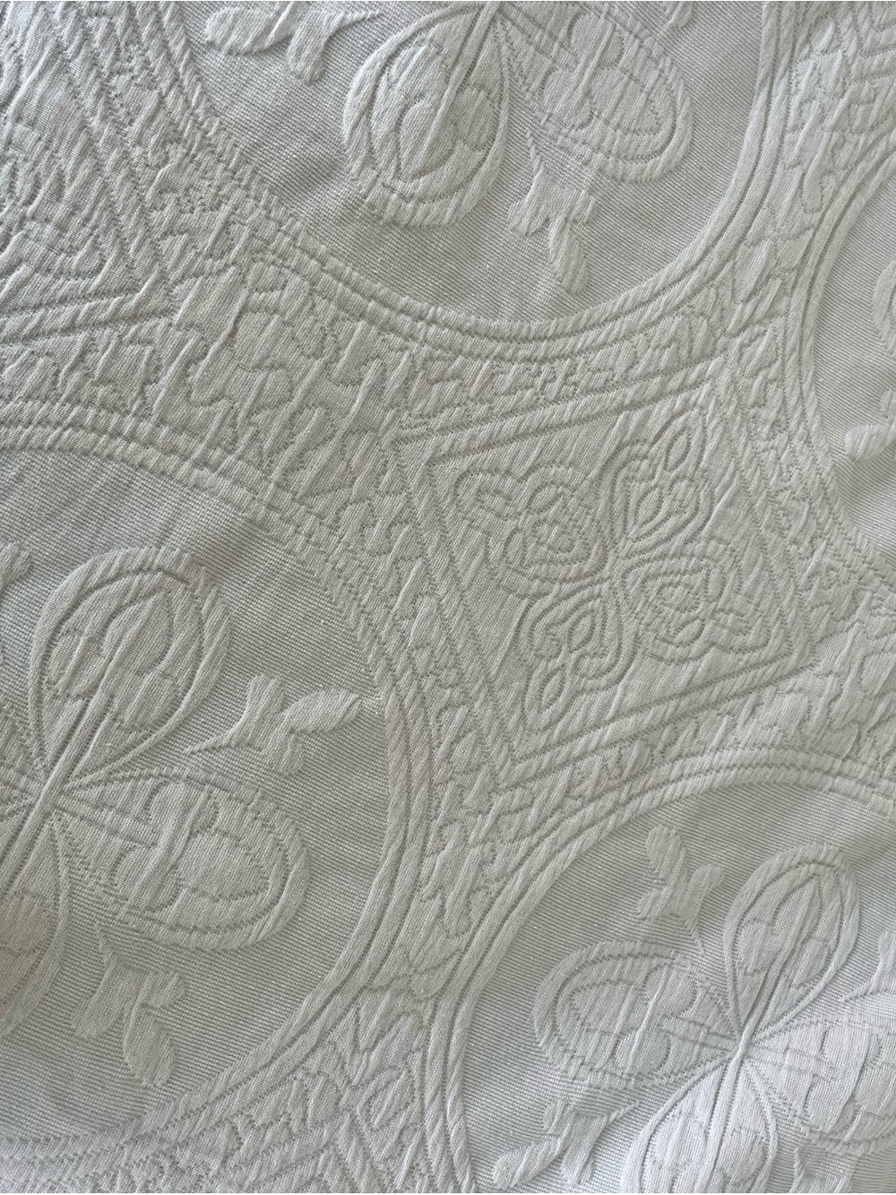 Waverly Gray Embossed Floral Medallion Quilt